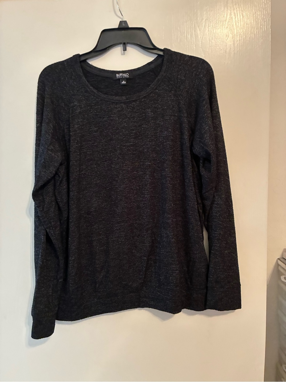 Buffalo David Bitton Charcoal Heather Long Sleeve Crewneck